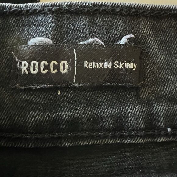 True Religion Mens Rocco Relaxed Skinny Jeans Size 34x32 Black Flap Pockets - Picture 9 of 12